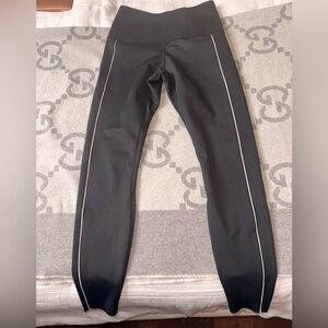 Knix Black Leggings with White Trim